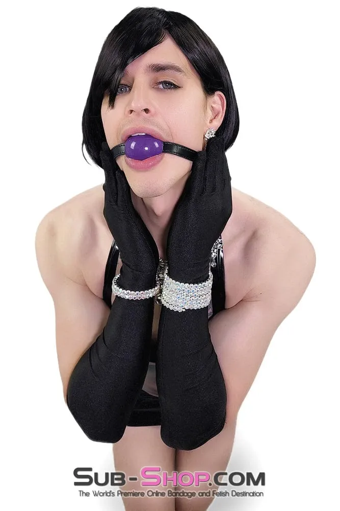 0833DL-SIS      Purple Rubber Ballgag on Black Strap