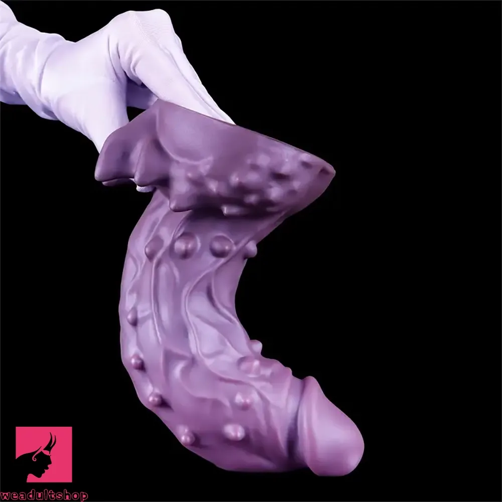 6.49in 7.67in 8.85in Purple Monster Big Flexible Barbed Alien Odd Dildo