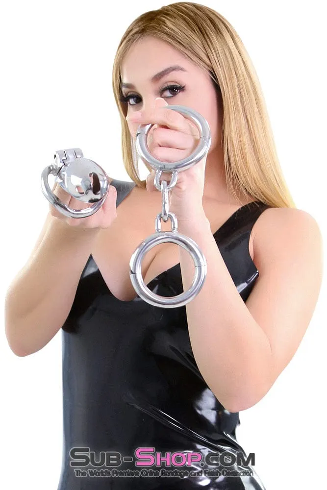 7187M      Heavy Bondage Stainless Steel Wrist Manacles. Small / Medium
