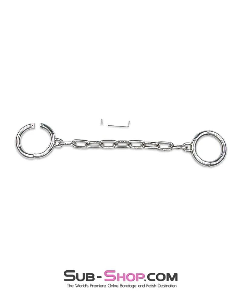 7245M      Heavy Bondage Stainless Steel Ankle Manacles. Large / Extra Large