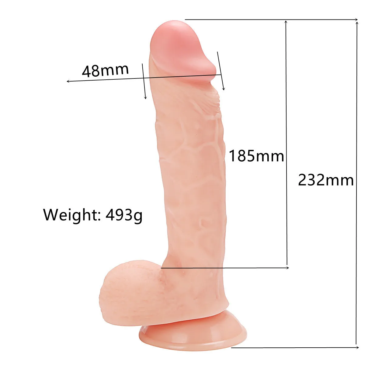 9.13 Inch Realistic Dildo. Huge Penis with Strong Suction Cup Best Quality Flexible Cock Adult Sex Toys for Women