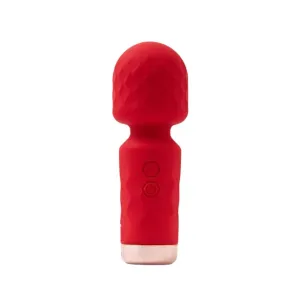 Aparat de masaj mini ROUGE VELVET Eterna. pentru corp și zonele intime. 10 funcții de vibrații ultra-puternice. roșu