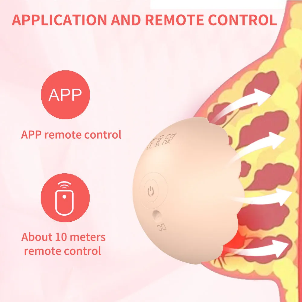 App Control Breast Massager - Silicone Expansion Cup Vibrating Nipple Pads Women Vibrator