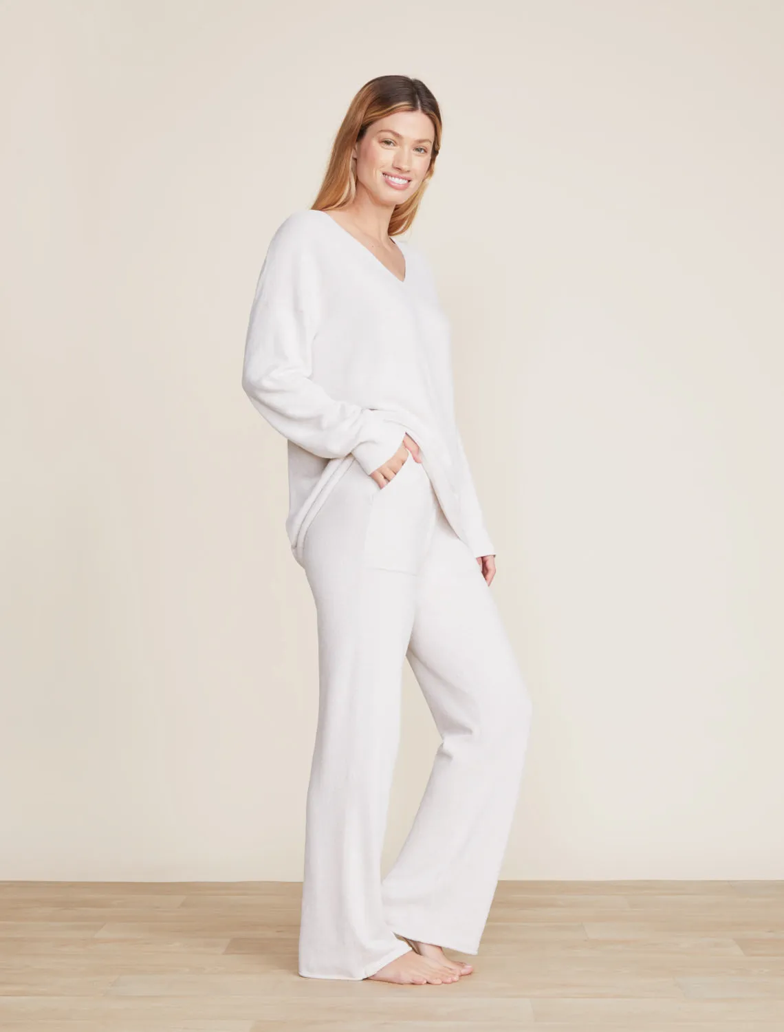 Barefoot Dreams XL Almond CCUL V-Neck Hi-Low Pullover