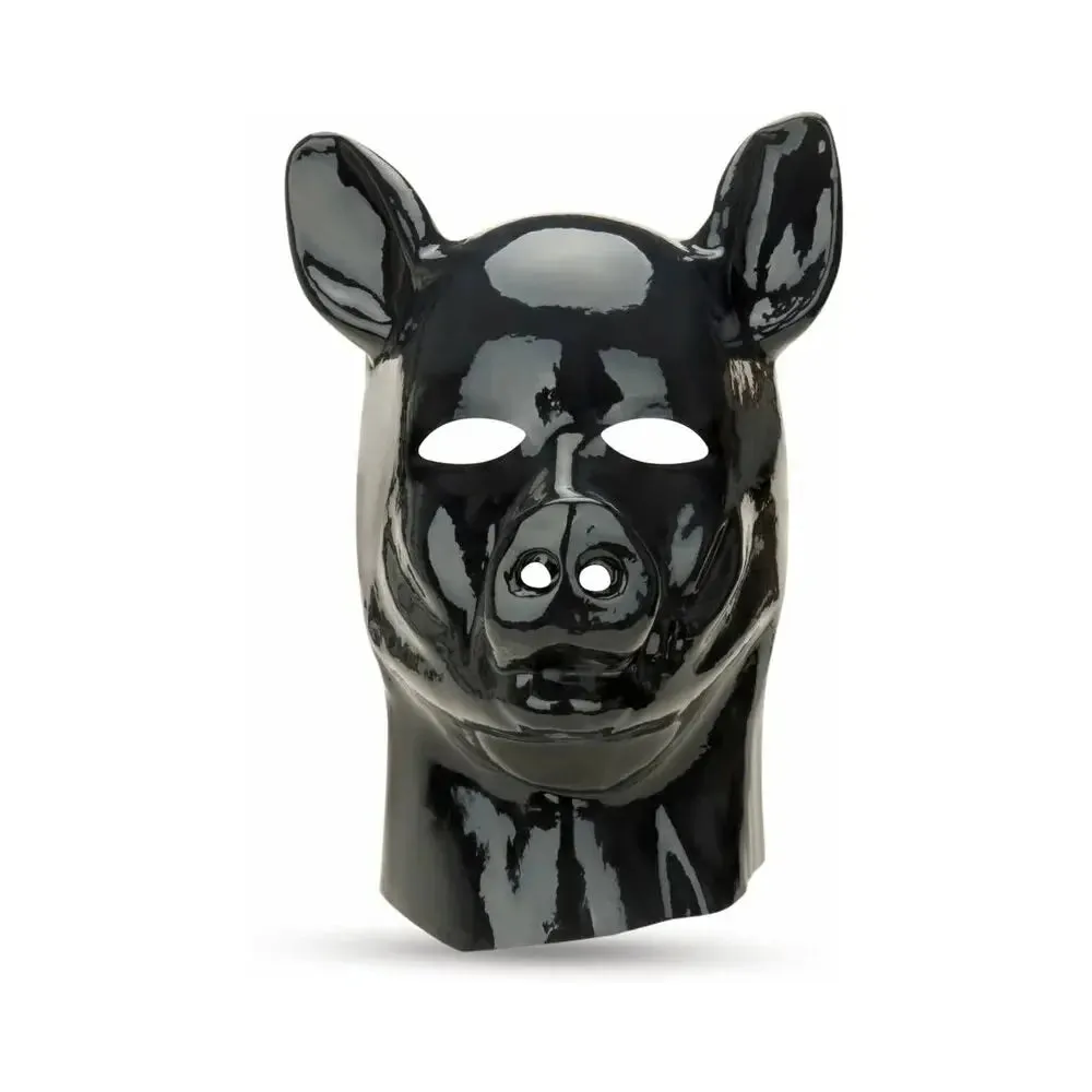BDSM Animal Play Prowler RED Latex Pig Bondage Hood