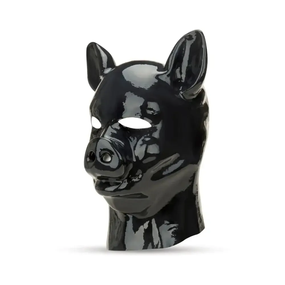 BDSM Animal Play Prowler RED Latex Pig Bondage Hood