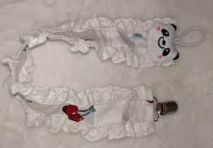 Bear Plush Ruffle Deluxe Pacifier Clip