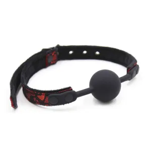 Black Ball Gag with Lacy Strap