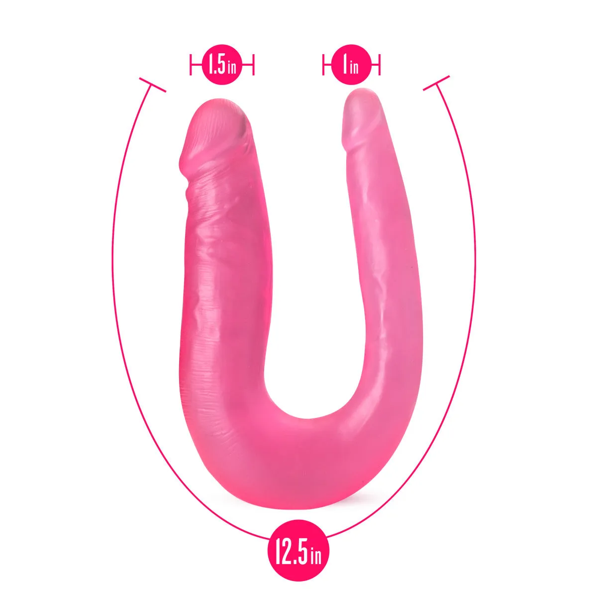 Blush U-Shaped 12.5-Inch Long Pink Double Ended Dildo