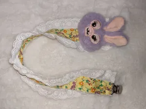 Bunny Plush Ruffle Deluxe Pacifier Clip