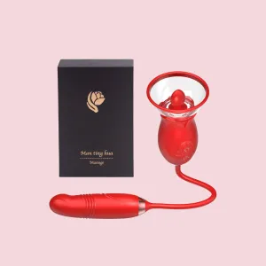 CrazyRose - Rose Toy with Tongue Licking & 3 Thrusting Vibrator