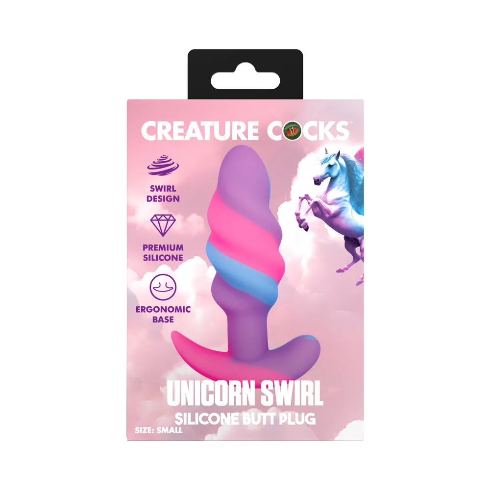 Creature Cocks Unicorn Swirl Silicone Butt Plug S