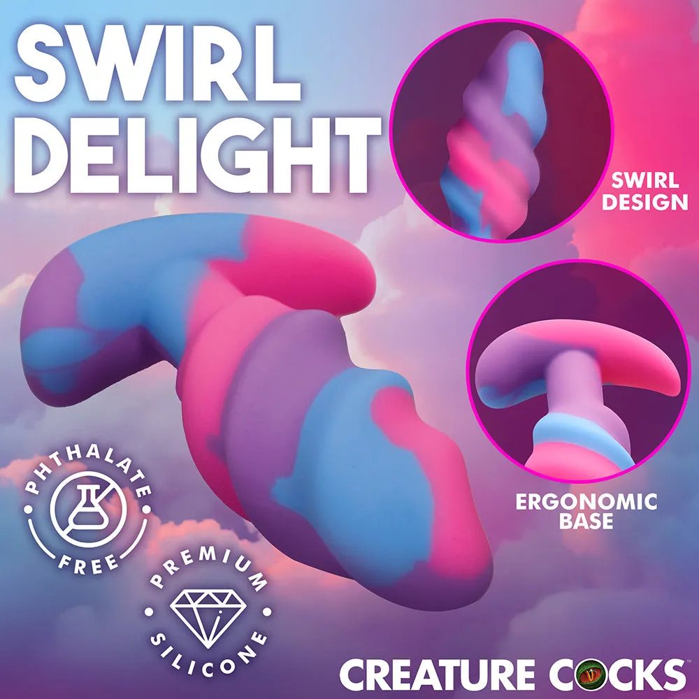 Creature Cocks Unicorn Swirl Silicone Butt Plug S