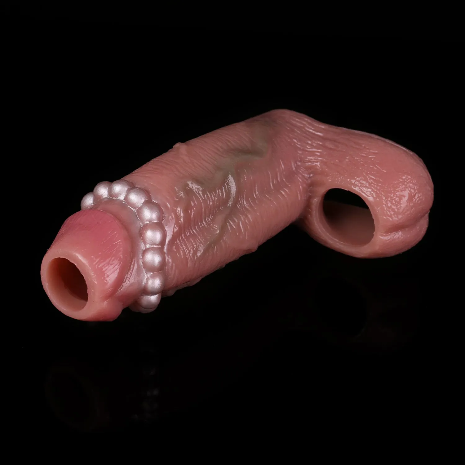 Crown Beaded Girth Realistic Cock Sleeve 6.1-Inch