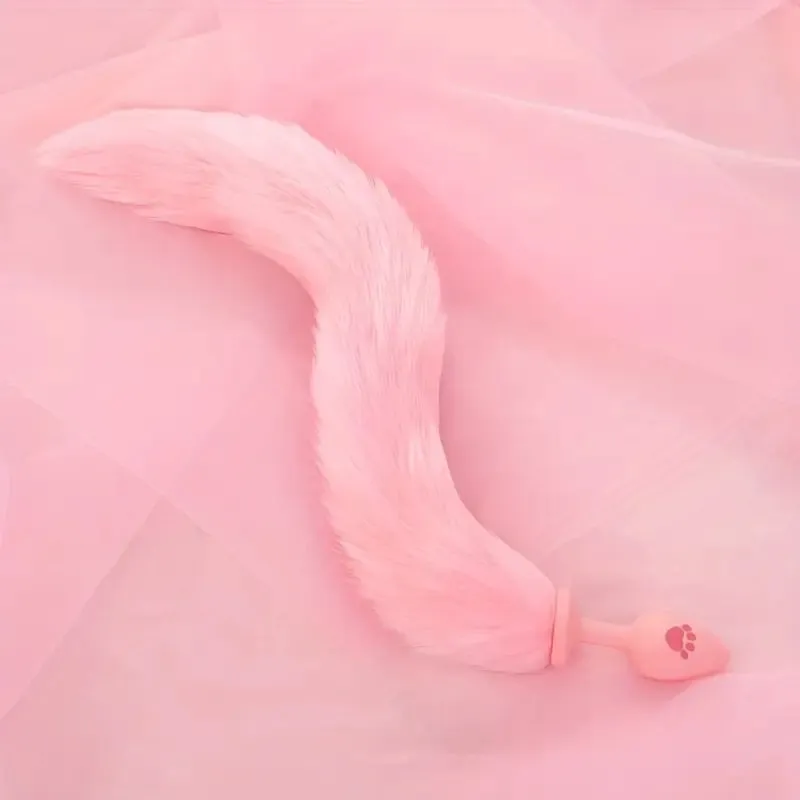 Cute Sexy Plush Pussy Tail Anal Plug Silicone Cat Paw Fox Tail Animal Tail