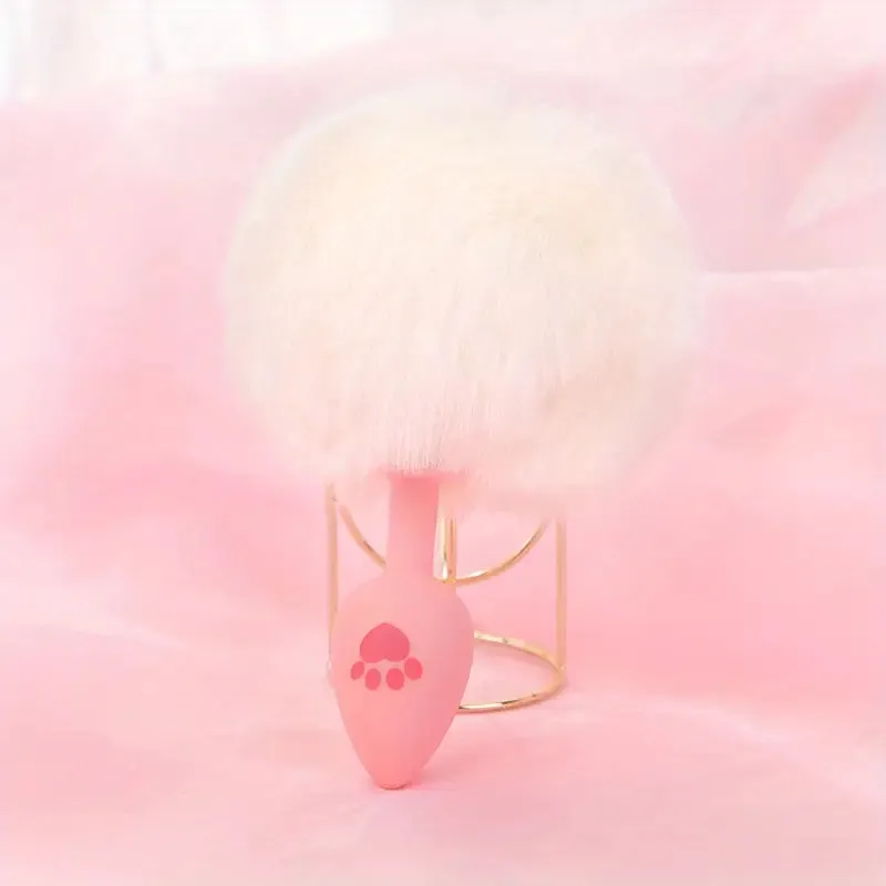 Cute Sexy Plush Pussy Tail Anal Plug Silicone Cat Paw Fox Tail Animal Tail