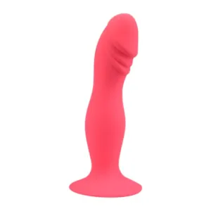 Dildo LOVING JOY 6 Silicone Dildo. bază cu ventuză pentru fixare. compatibil cu ham strap-on. lungime 15 cm. roz