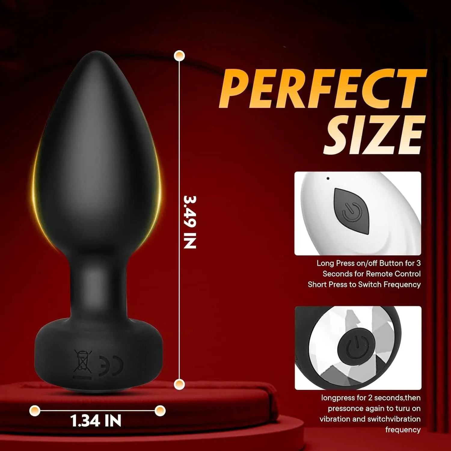 DrillMe - Diamond Anal Plug Vibrator And Prostate Massage for Female & Male