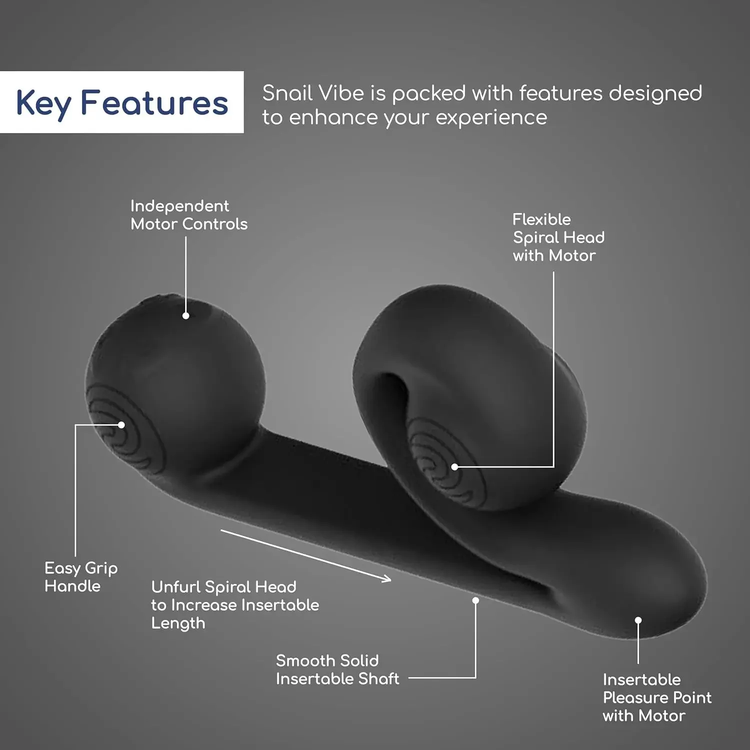Dual Stimulation Snail Vibrator Snail Sex Toy - Snail Vibe Black Rabbit Vibrator Sex Toy