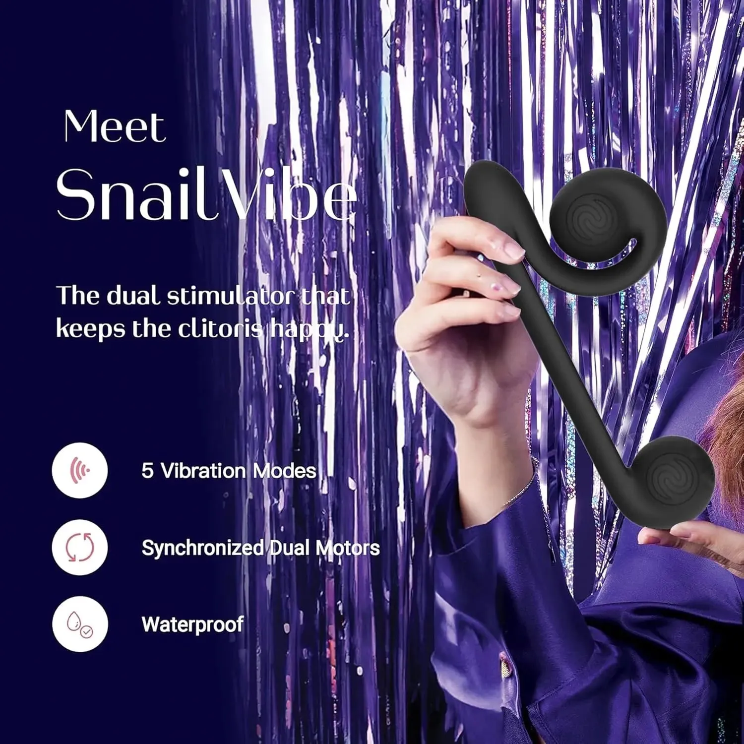 Dual Stimulation Snail Vibrator Snail Sex Toy - Snail Vibe Black Rabbit Vibrator Sex Toy