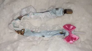 Easter Little Bear Plush Ruffle Deluxe Pacifier Clip