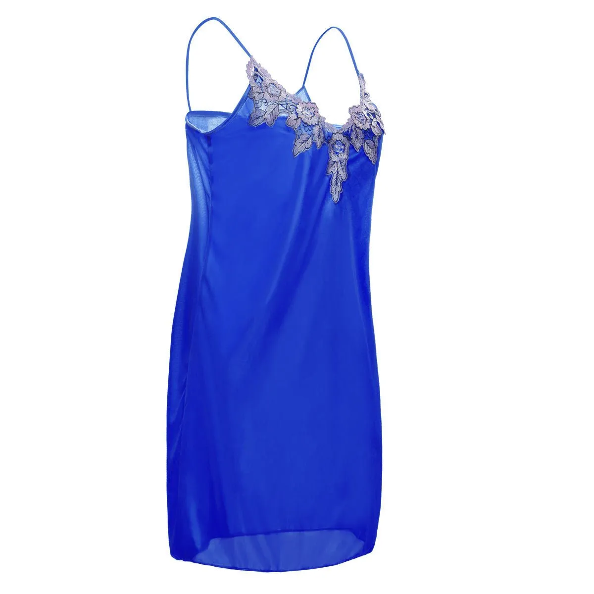 Embroidered Lace Ice Silk Camisole Nightgown 7188