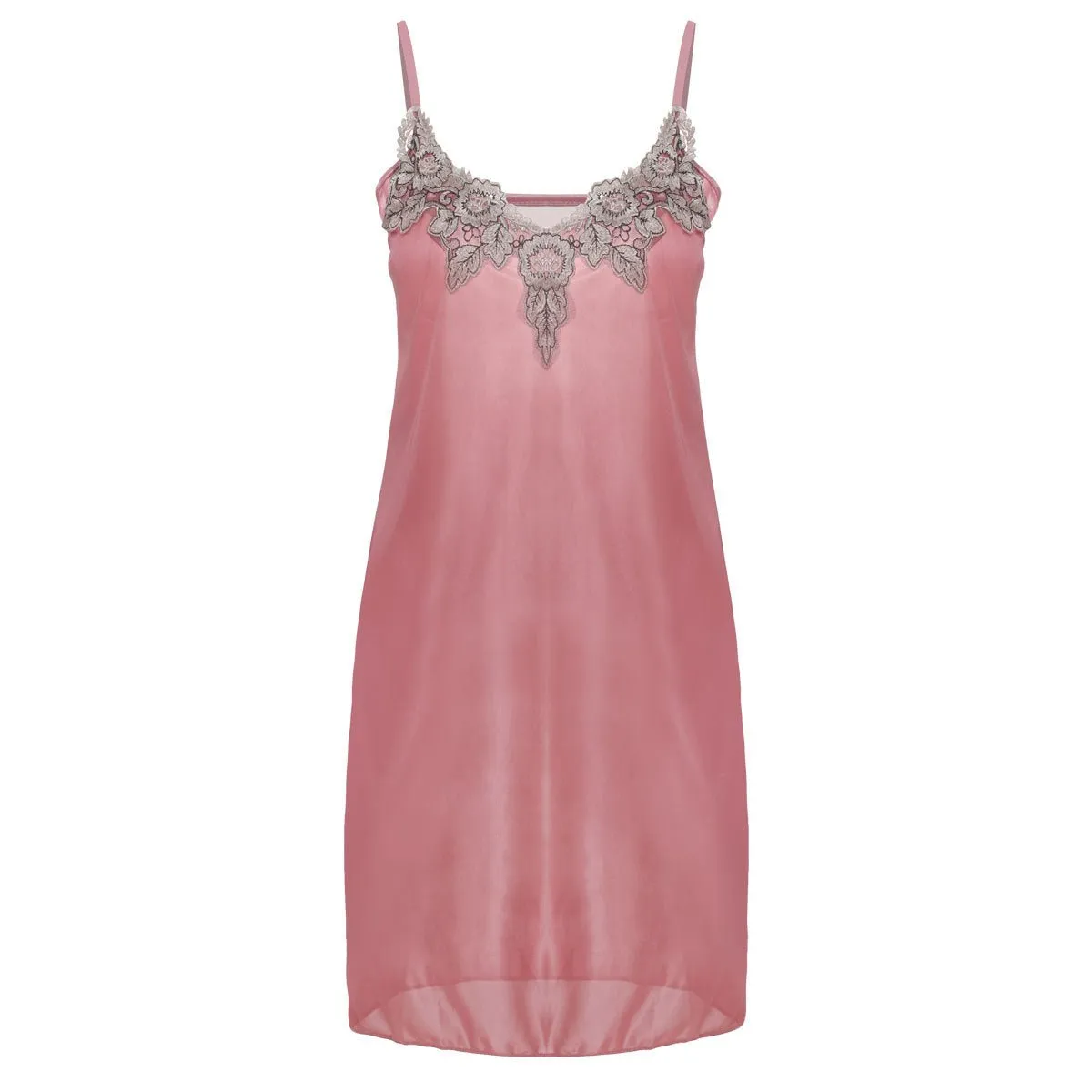 Embroidered Lace Ice Silk Camisole Nightgown 7188