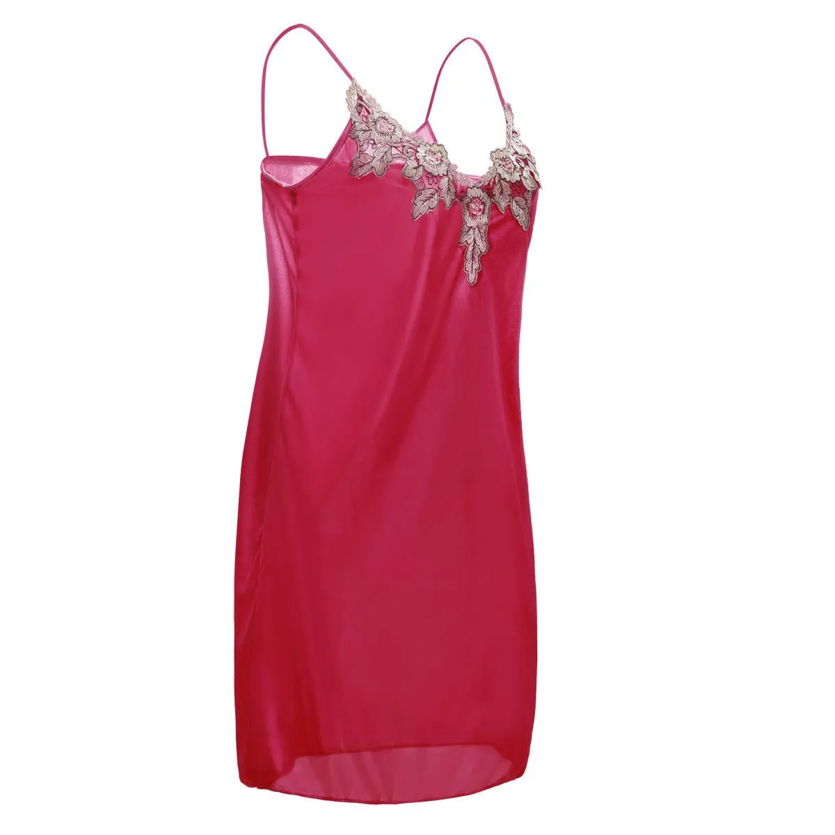Embroidered Lace Ice Silk Camisole Nightgown 7188