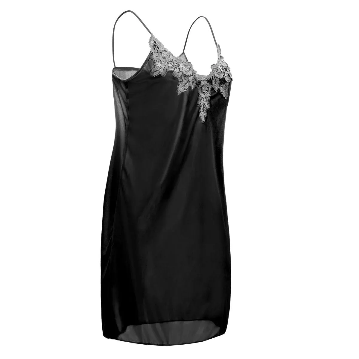 Embroidered Lace Ice Silk Camisole Nightgown 7188