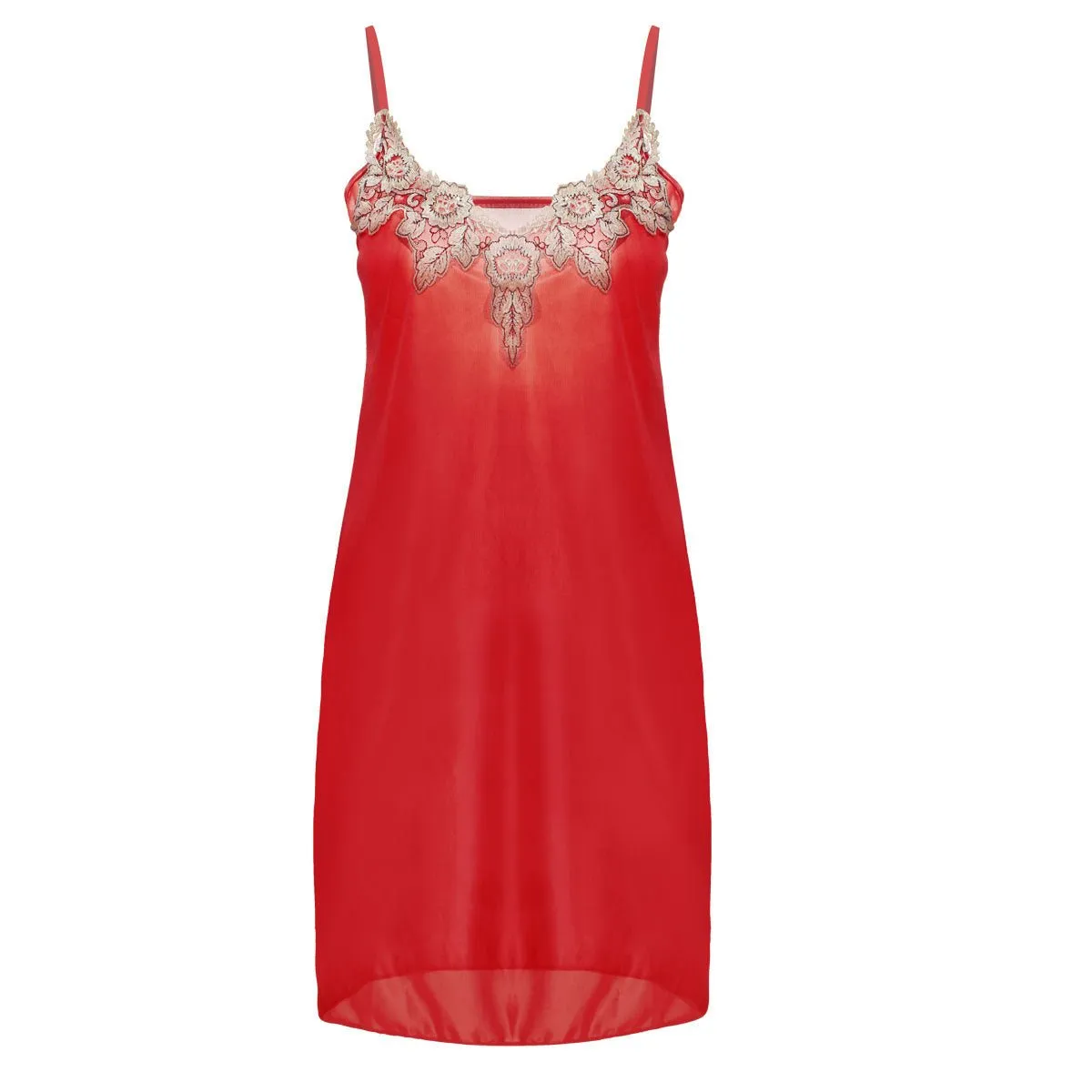 Embroidered Lace Ice Silk Camisole Nightgown 7188