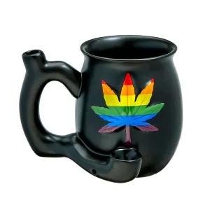 Fashioncraft Matte Black with Embossed Rainbow Leaf Roast & Toast Mug