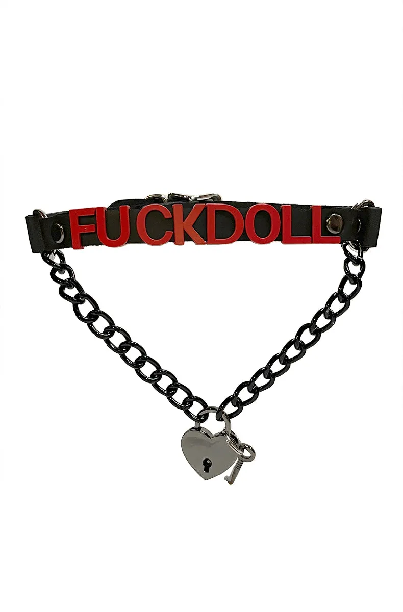 Fuck Doll Heart Lock Collar