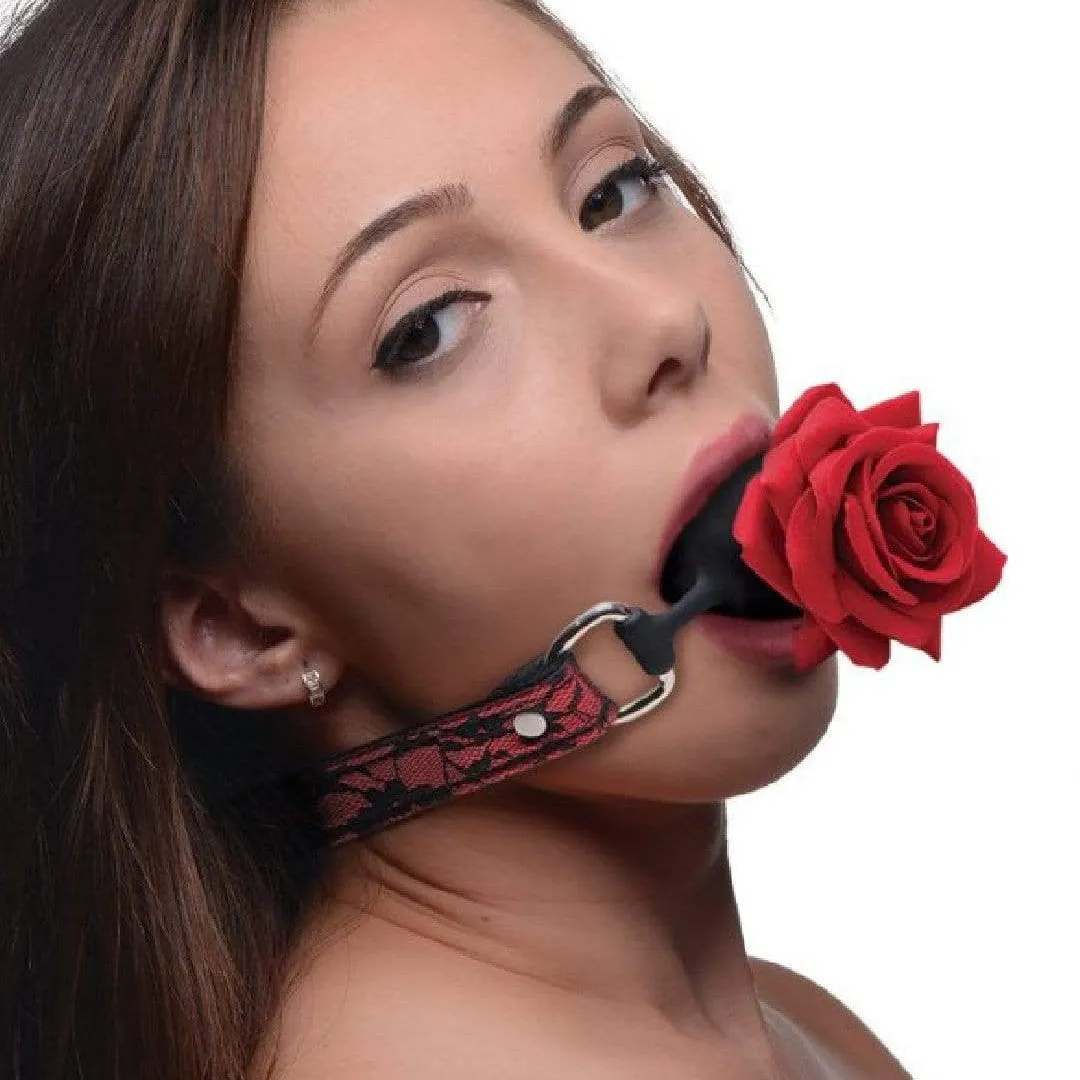 Full Bloom Silicone Ball Gag with Red Rose