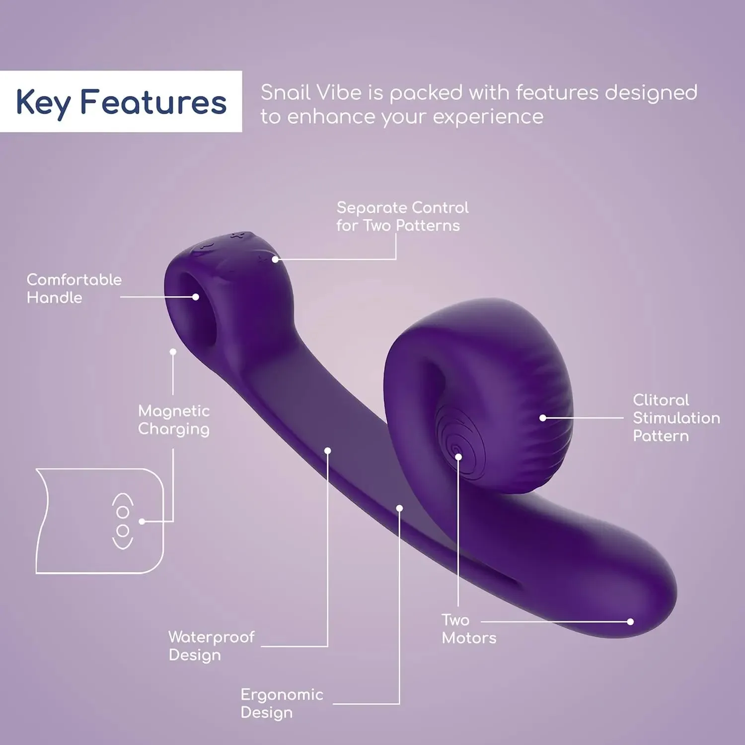 G-Spot Vibrator Snail Sex Toy - Snail Vibe Curve Purple Snail Vibrator Sex Toy