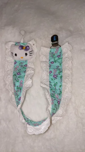 Kitty Plush Ruffle Deluxe Pacifier Clip