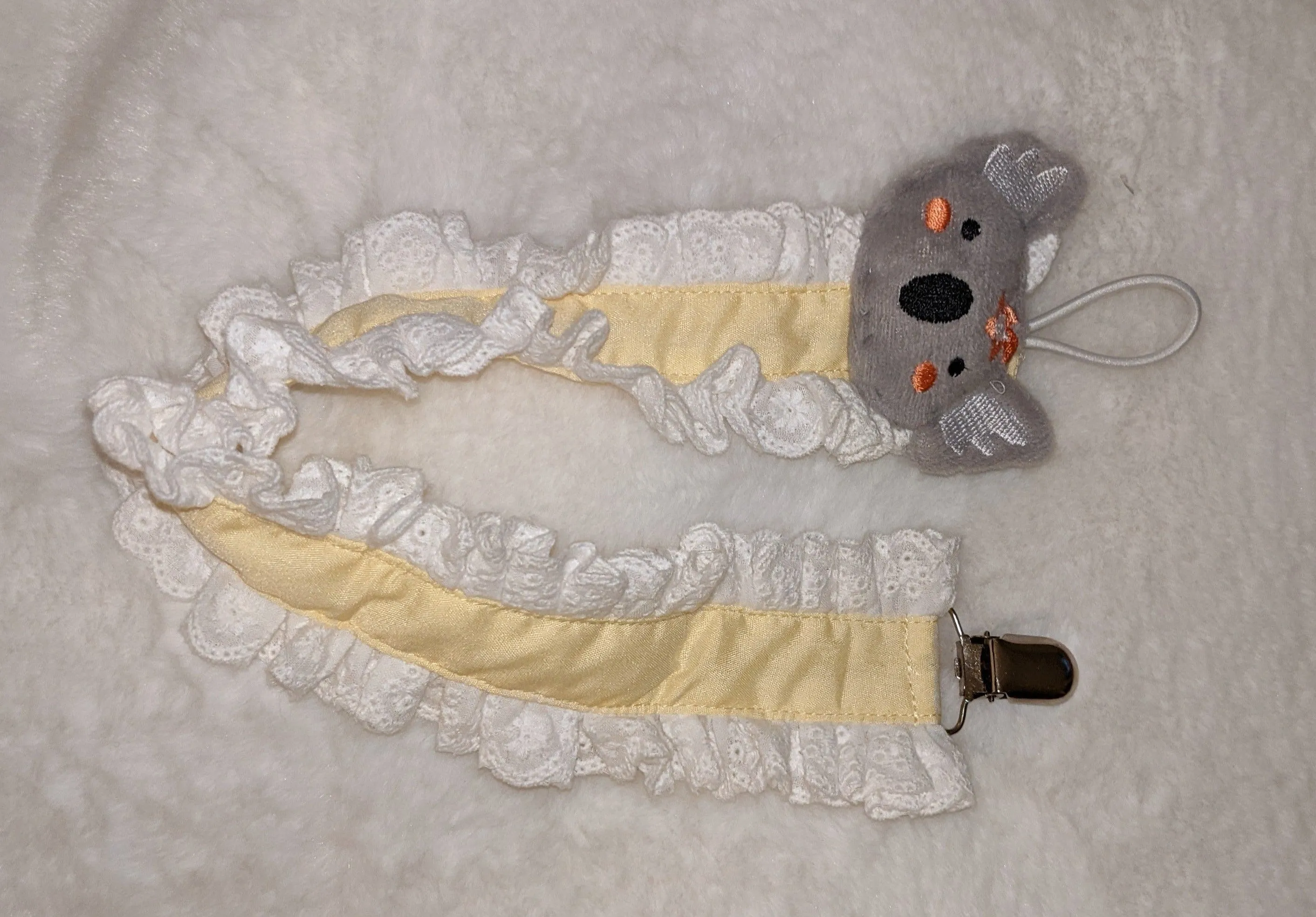 Koala Bear Plush Ruffle Deluxe Pacifier Clip