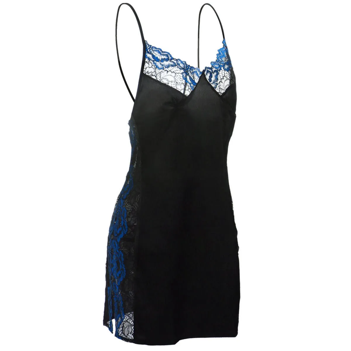 Lace Temptation Silk Garter Nightgown Stocking Stretch Ice Silk Pajamas 7168