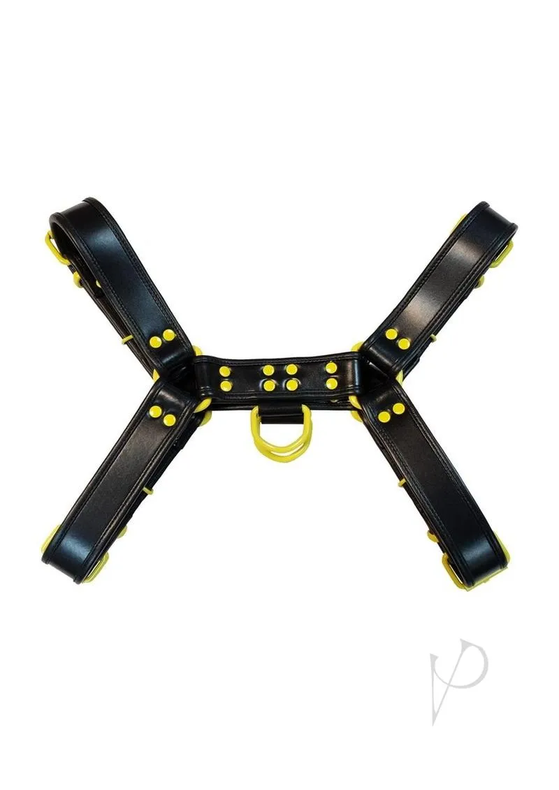 Leather O T Harness Blk/ylw Lg