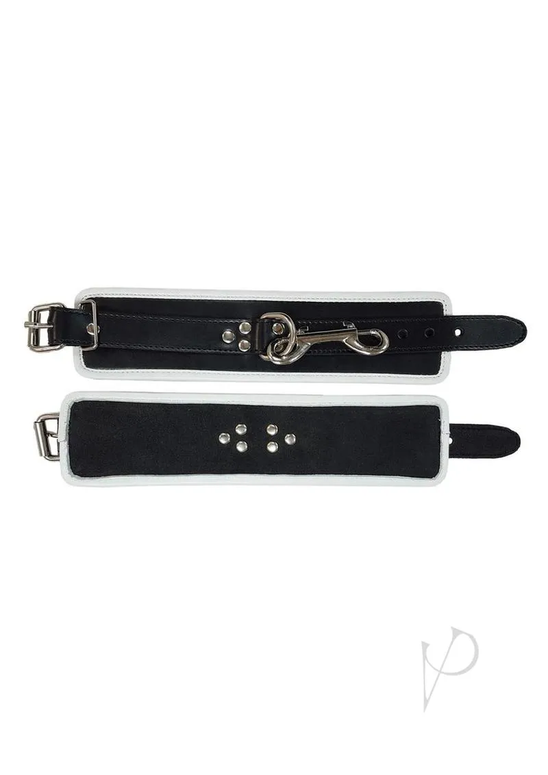 Leather Wrist Cuffs Black/white