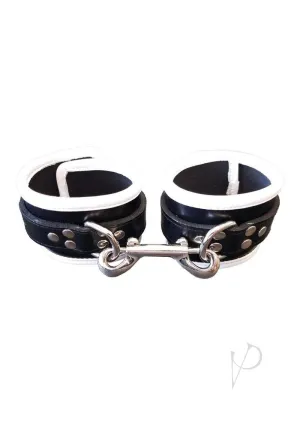 Leather Wrist Cuffs Black/white