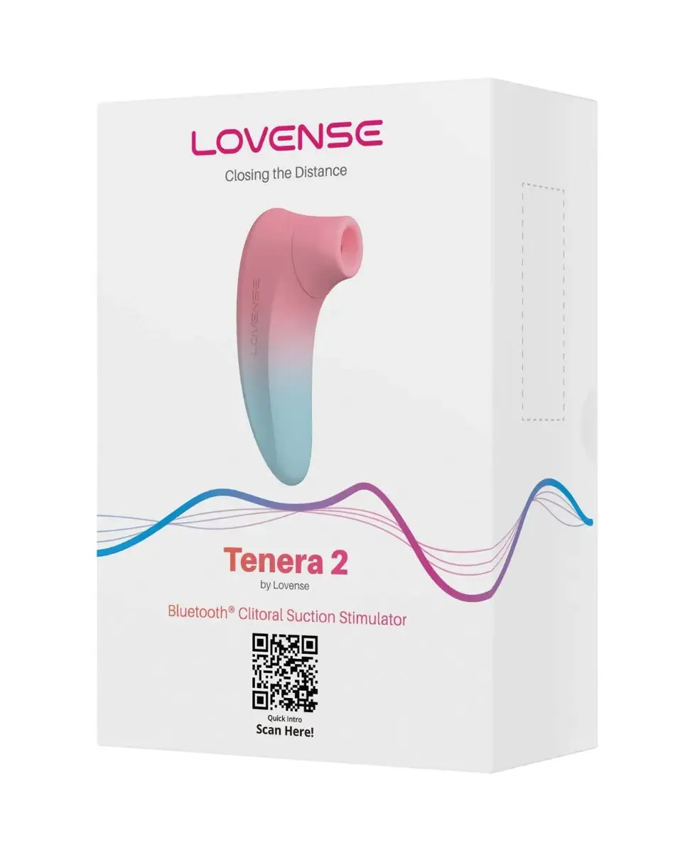 Lovense Tenera 2 Bluetooth Clitoral Suction Vibrator Sex Toy - Pink/Blue