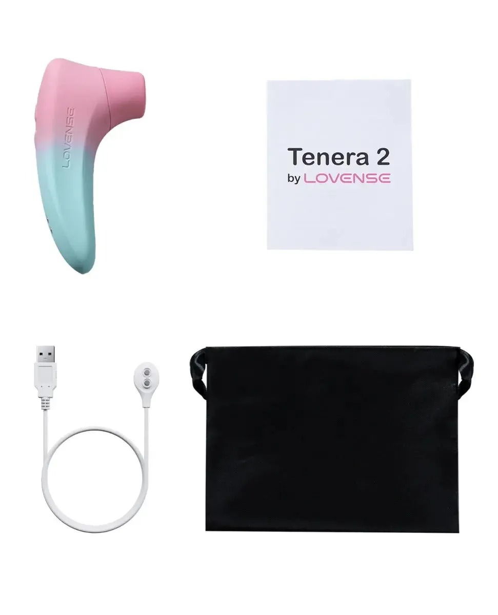 Lovense Tenera 2 Bluetooth Clitoral Suction Vibrator Sex Toy - Pink/Blue