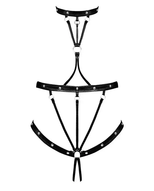 Lust Fetish Seducer Black L/XL BDSM Lingerie Bondage Outfit