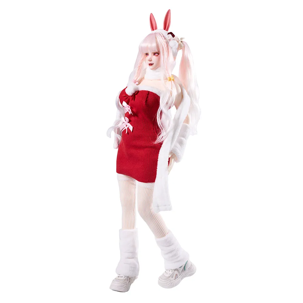 Mini Sex Doll Dress Up Red Plush Skirt Set Cosplay Clothing (For #2.3 body)
