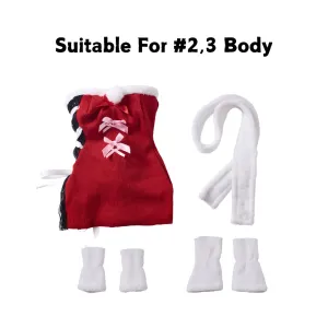 Mini Sex Doll Dress Up Red Plush Skirt Set Cosplay Clothing (For #2.3 body)