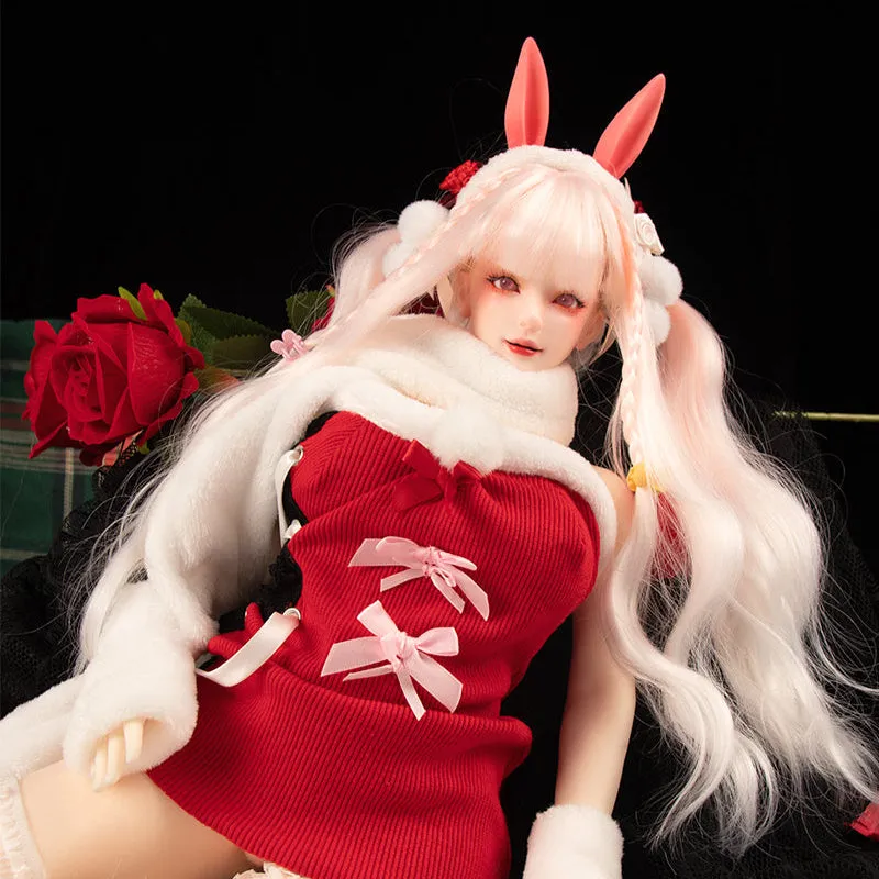 Mini Sex Doll Dress Up Red Plush Skirt Set Cosplay Clothing (For #2.3 body)