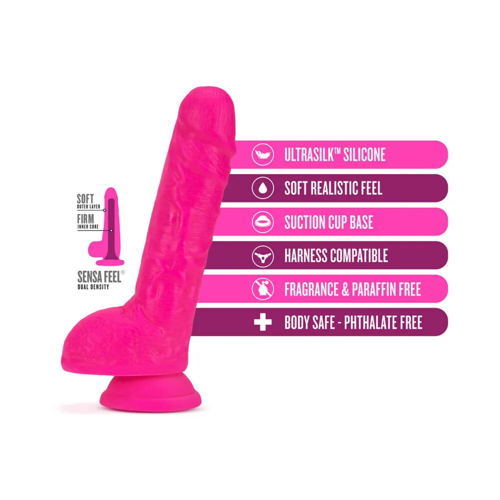 Neo Elite -9-inch Silicone Dual-density Cock - Neon Pink