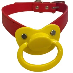 Pacifier Gag ABDL Adult Red & Yellow