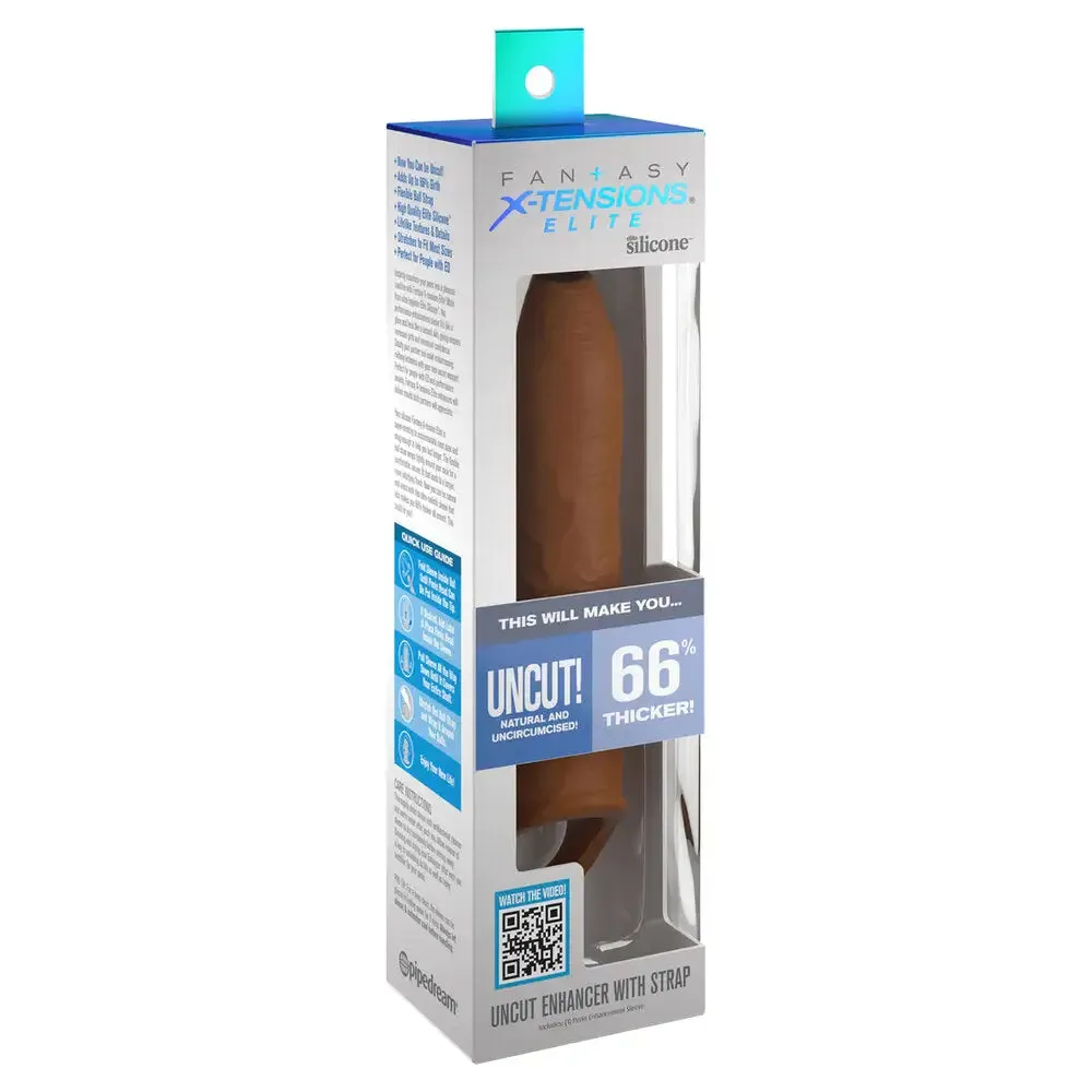 Pipedream 7-inch Silicone Uncut Penis Enhancer with Strap