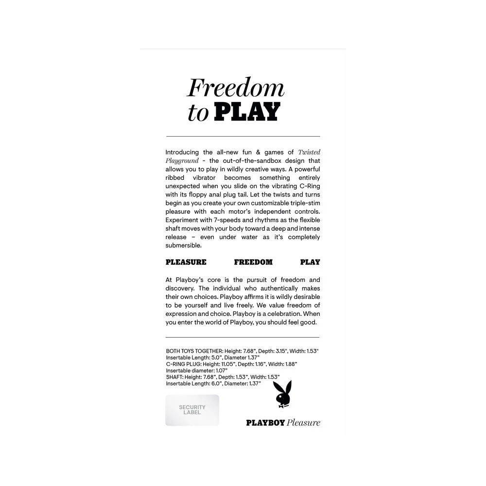 Playboy Twisted Playground Rechargeable Triple Stimulator Vibe Silicone Purple Acai